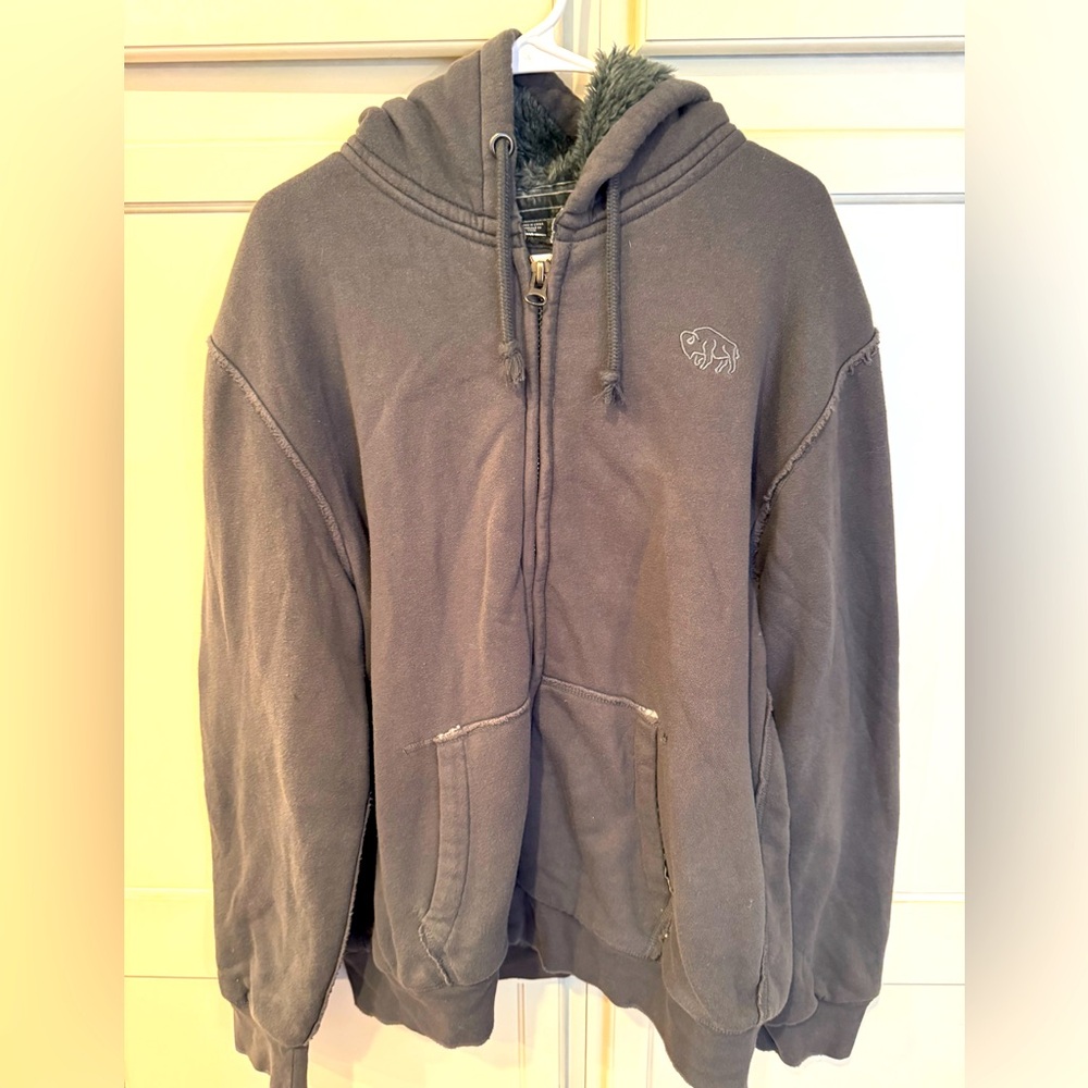 Gray Hooded Sweatshirt with Logo
